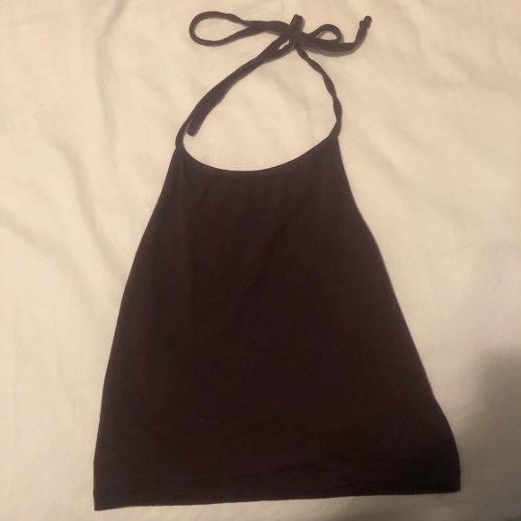 Burgundy Brandy Melville cropped halter top - Picture 2 of 5